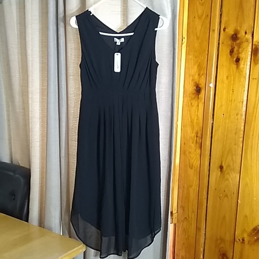 NWT Charming Charlie pleate black sleeveless dress